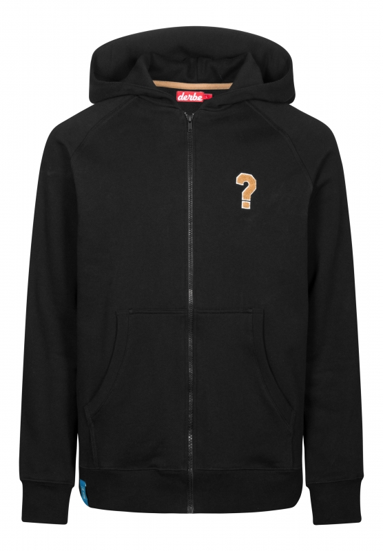 Zip Hoodie Question Mark - black